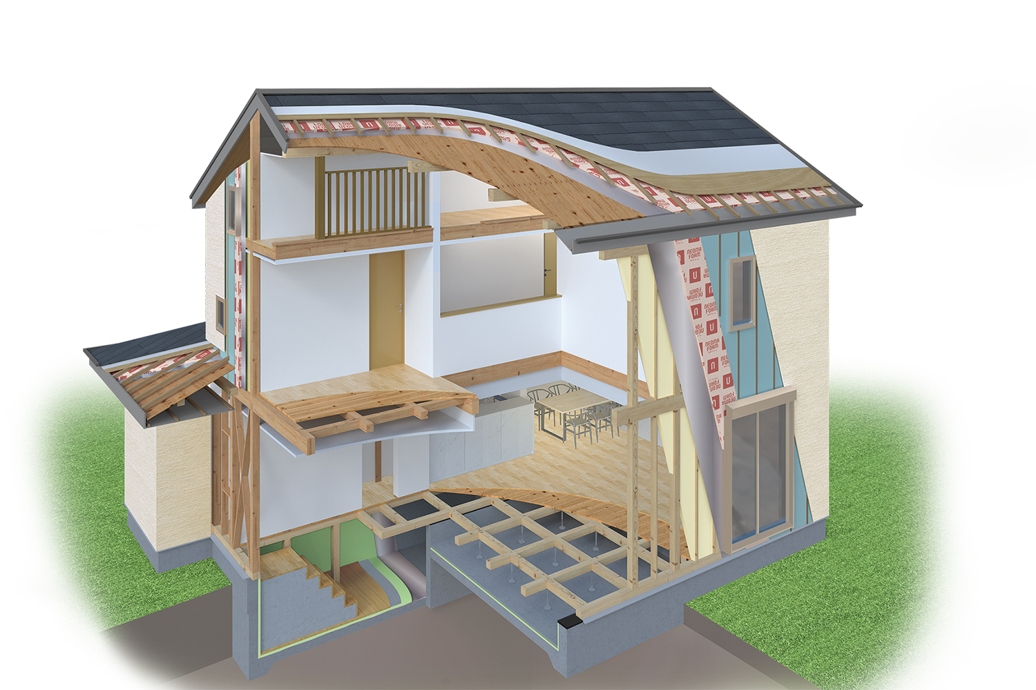 高気密高断熱の施工現場